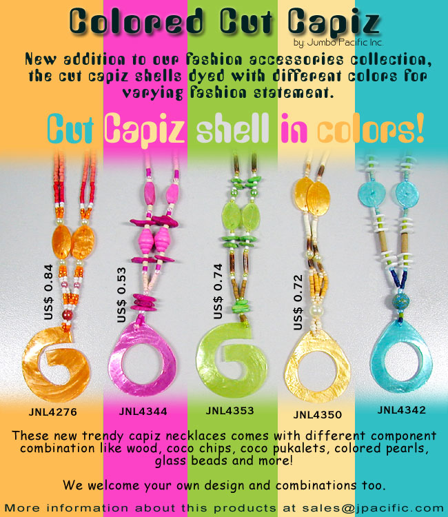 Capiz shell pendant necklace collection