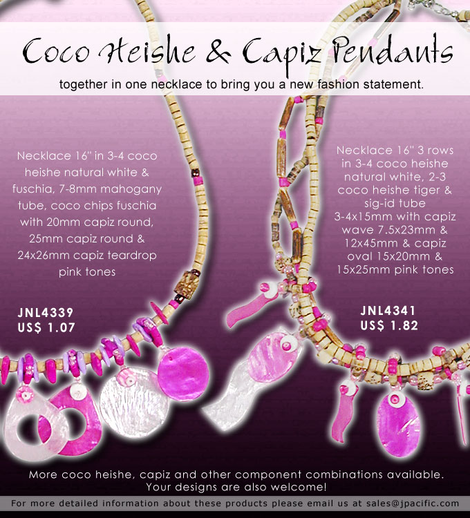 Capiz shell pendant necklace collection