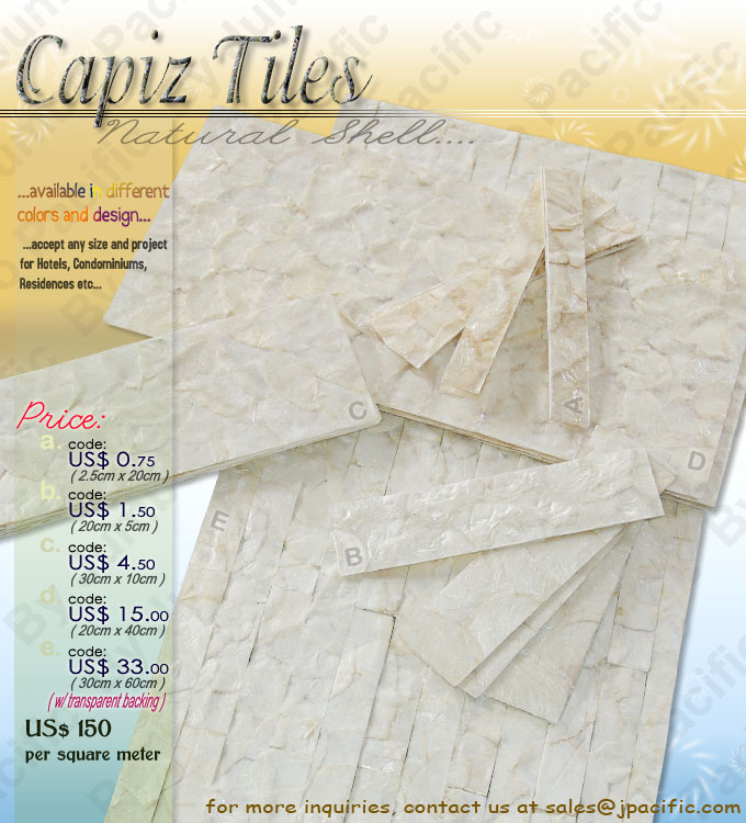 Capiz shell tiles interior design and decoration